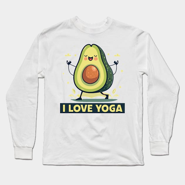 Yoga lover Avacado Long Sleeve T-Shirt by Spaceboyishere